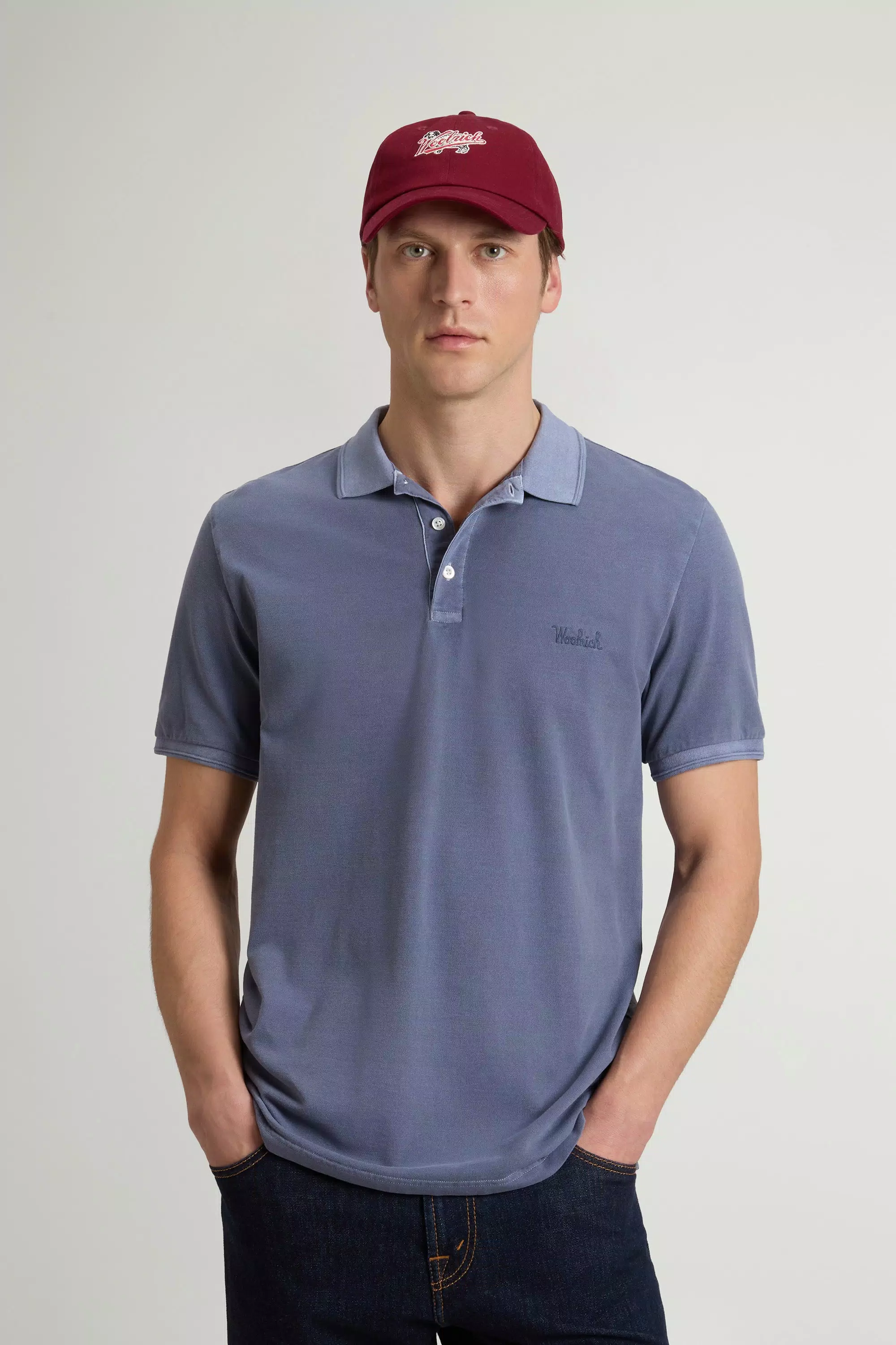 Camiseta de polos Mackinack teñida en algodón piqué elástico - Grisaille desgastado